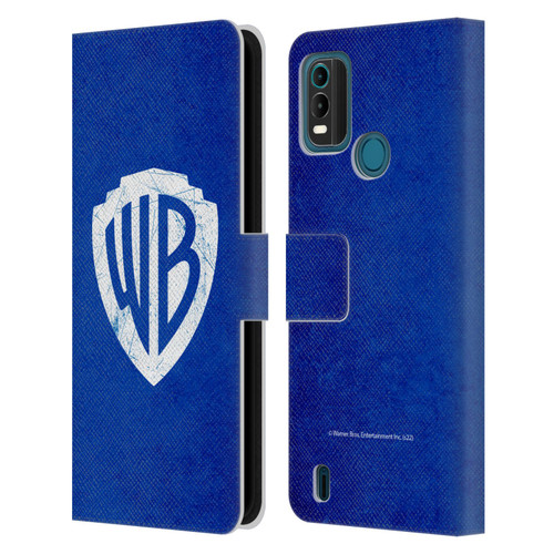 Warner Bros. Shield Logo Distressed Leather Book Wallet Case Cover For Nokia G11 Plus