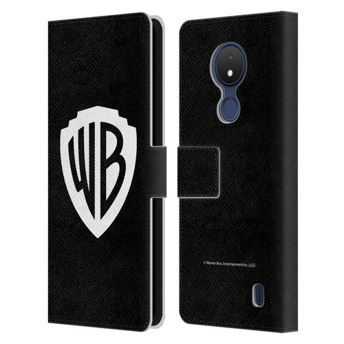 Warner Bros. Shield Logo Black Leather Book Wallet Case Cover For Nokia C21