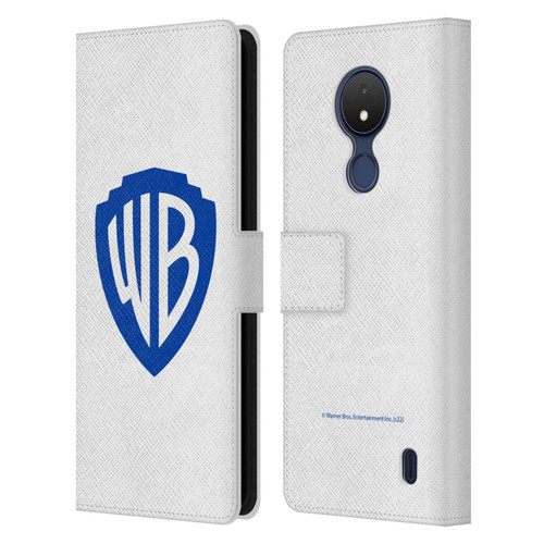 Warner Bros. Shield Logo White Leather Book Wallet Case Cover For Nokia C21