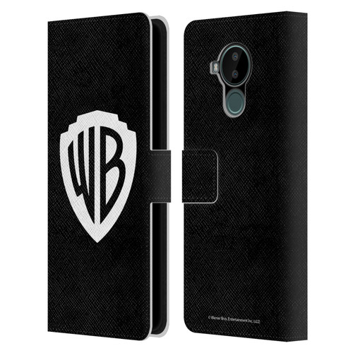 Warner Bros. Shield Logo Black Leather Book Wallet Case Cover For Nokia C30
