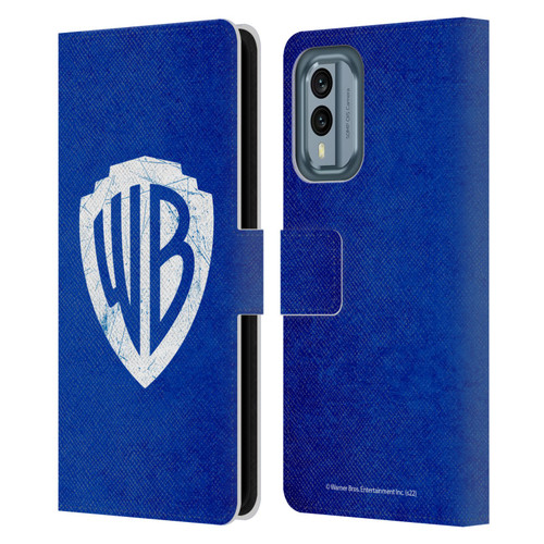 Warner Bros. Shield Logo Distressed Leather Book Wallet Case Cover For Nokia X30