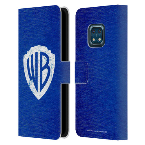 Warner Bros. Shield Logo Distressed Leather Book Wallet Case Cover For Nokia XR20