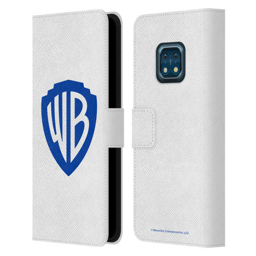 Warner Bros. Shield Logo White Leather Book Wallet Case Cover For Nokia XR20