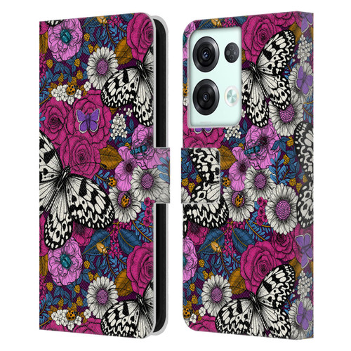 Katerina Kirilova Floral Patterns Colorful Garden Leather Book Wallet Case Cover For OPPO Reno8 Pro