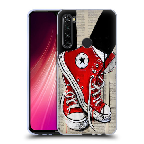 LouiJoverArt Red Ink Shoes Soft Gel Case for Xiaomi Redmi Note 8T