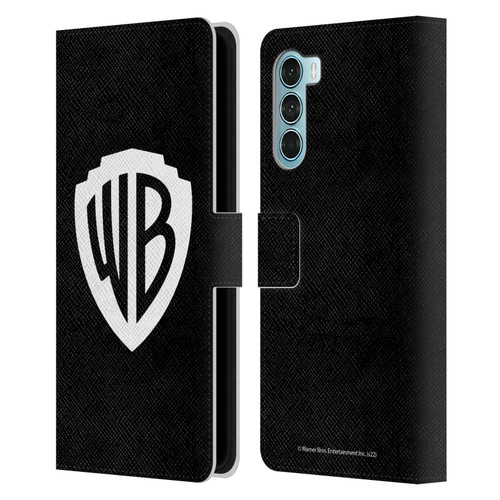 Warner Bros. Shield Logo Black Leather Book Wallet Case Cover For Motorola Edge S30 / Moto G200 5G