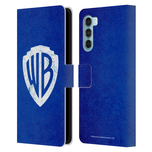 Warner Bros. Shield Logo Distressed Leather Book Wallet Case Cover For Motorola Edge S30 / Moto G200 5G