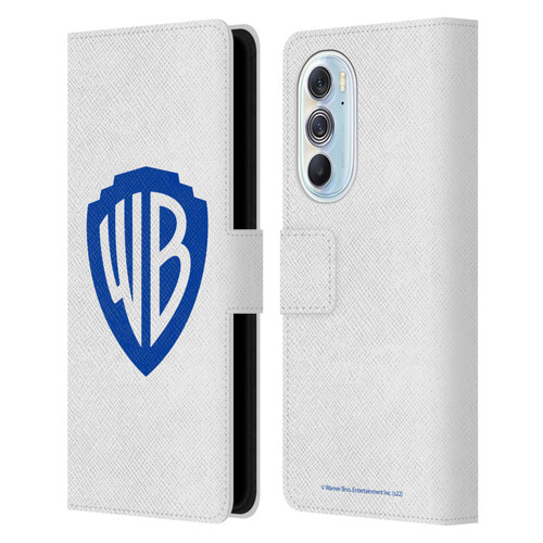 Warner Bros. Shield Logo White Leather Book Wallet Case Cover For Motorola Edge X30