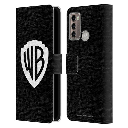 Warner Bros. Shield Logo Black Leather Book Wallet Case Cover For Motorola Moto G60 / Moto G40 Fusion