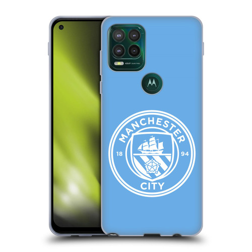 Manchester City Man City FC Badge Blue White Mono Soft Gel Case for Motorola Moto G Stylus 5G 2021