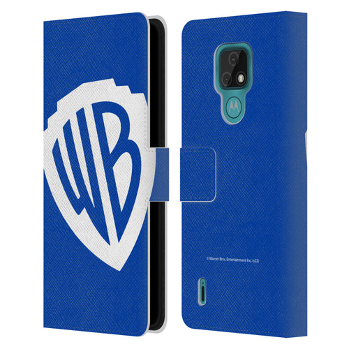 Warner Bros. Shield Logo Oversized Leather Book Wallet Case Cover For Motorola Moto E7