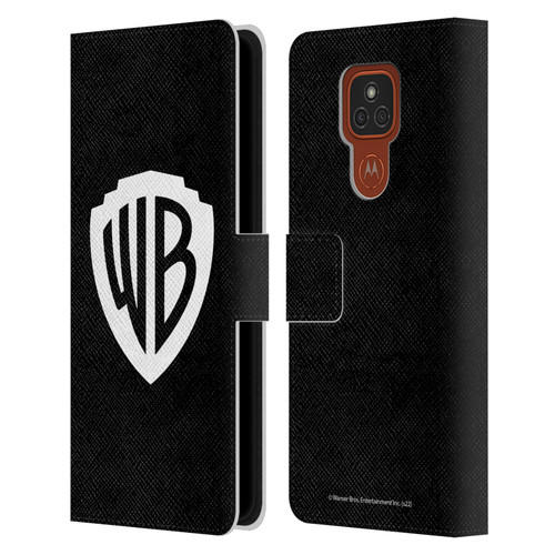 Warner Bros. Shield Logo Black Leather Book Wallet Case Cover For Motorola Moto E7 Plus