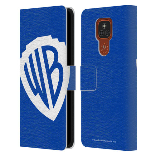 Warner Bros. Shield Logo Oversized Leather Book Wallet Case Cover For Motorola Moto E7 Plus