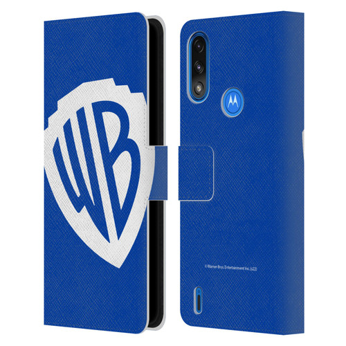Warner Bros. Shield Logo Oversized Leather Book Wallet Case Cover For Motorola Moto E7 Power / Moto E7i Power