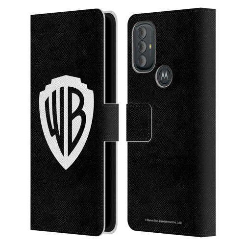 Warner Bros. Shield Logo Black Leather Book Wallet Case Cover For Motorola Moto G10 / Moto G20 / Moto G30