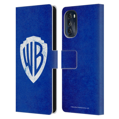 Warner Bros. Shield Logo Distressed Leather Book Wallet Case Cover For Motorola Moto G (2022)