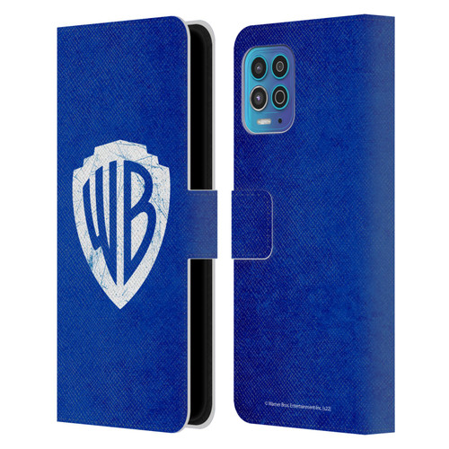 Warner Bros. Shield Logo Distressed Leather Book Wallet Case Cover For Motorola Moto G100