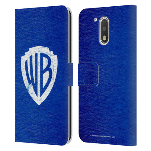 Warner Bros. Shield Logo Distressed Leather Book Wallet Case Cover For Motorola Moto G41