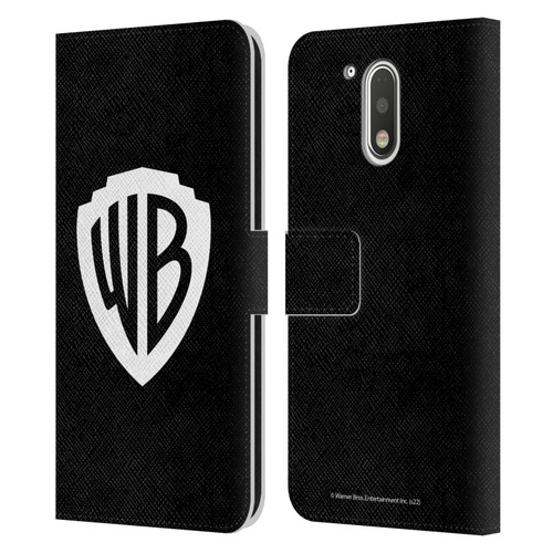 Warner Bros. Shield Logo Black Leather Book Wallet Case Cover For Motorola Moto G41