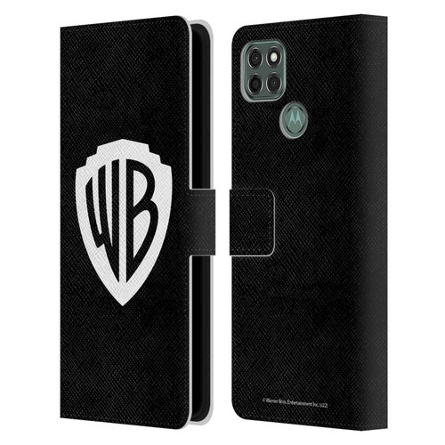 Warner Bros. Shield Logo Black Leather Book Wallet Case Cover For Motorola Moto G9 Power