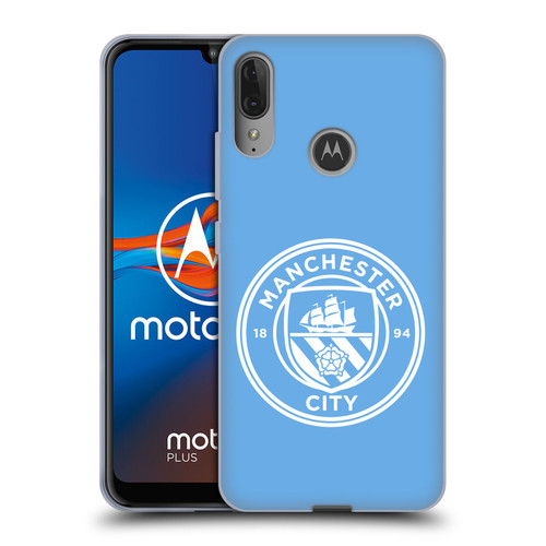 Manchester City Man City FC Badge Blue White Mono Soft Gel Case for Motorola Moto E6 Plus