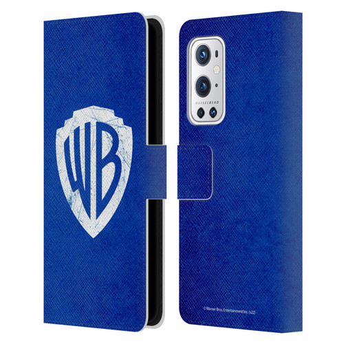 Warner Bros. Shield Logo Distressed Leather Book Wallet Case Cover For OnePlus 9 Pro