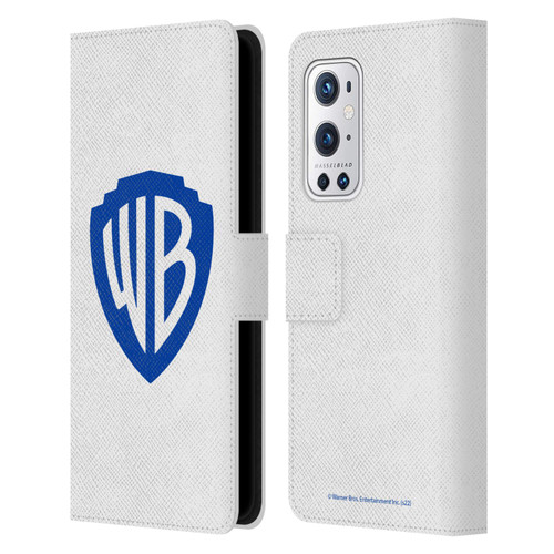 Warner Bros. Shield Logo White Leather Book Wallet Case Cover For OnePlus 9 Pro