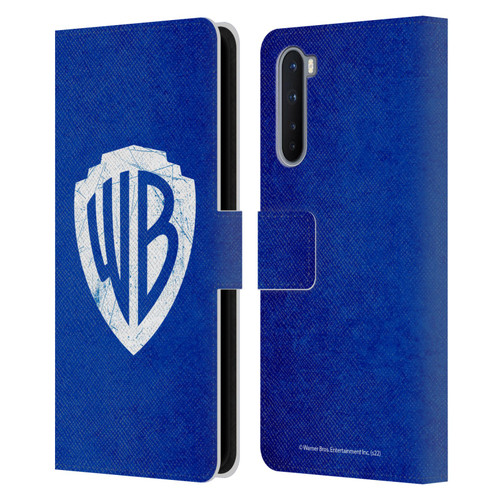 Warner Bros. Shield Logo Distressed Leather Book Wallet Case Cover For OnePlus Nord 5G
