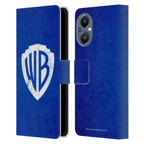 Warner Bros. Shield Logo Distressed Leather Book Wallet Case Cover For OnePlus Nord N20 5G