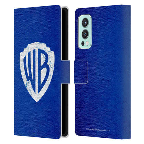 Warner Bros. Shield Logo Distressed Leather Book Wallet Case Cover For OnePlus Nord 2 5G