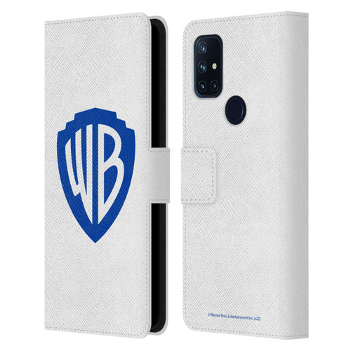 Warner Bros. Shield Logo White Leather Book Wallet Case Cover For OnePlus Nord N10 5G