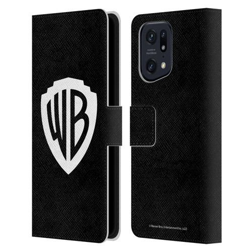 Warner Bros. Shield Logo Black Leather Book Wallet Case Cover For OPPO Find X5 Pro