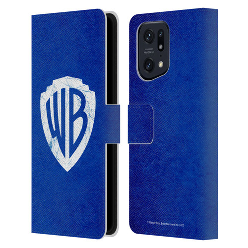 Warner Bros. Shield Logo Distressed Leather Book Wallet Case Cover For OPPO Find X5 Pro
