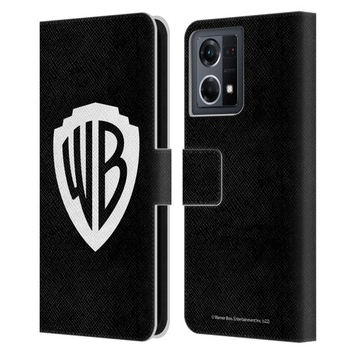 Warner Bros. Shield Logo Black Leather Book Wallet Case Cover For OPPO Reno8 4G