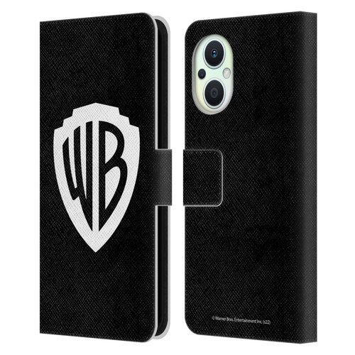 Warner Bros. Shield Logo Black Leather Book Wallet Case Cover For OPPO Reno8 Lite
