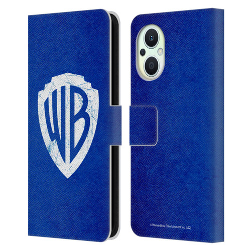 Warner Bros. Shield Logo Distressed Leather Book Wallet Case Cover For OPPO Reno8 Lite