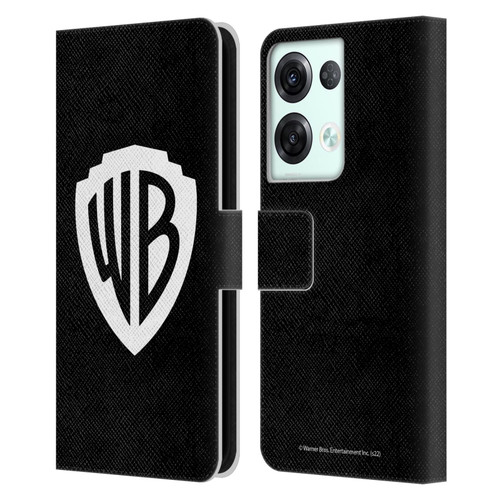 Warner Bros. Shield Logo Black Leather Book Wallet Case Cover For OPPO Reno8 Pro