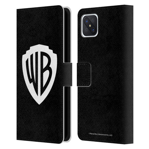 Warner Bros. Shield Logo Black Leather Book Wallet Case Cover For OPPO Reno4 Z 5G