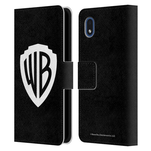 Warner Bros. Shield Logo Black Leather Book Wallet Case Cover For Samsung Galaxy A01 Core (2020)