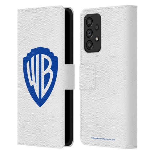 Warner Bros. Shield Logo White Leather Book Wallet Case Cover For Samsung Galaxy A33 5G (2022)