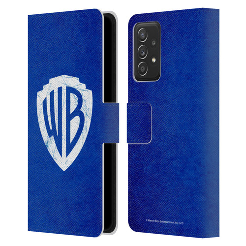 Warner Bros. Shield Logo Distressed Leather Book Wallet Case Cover For Samsung Galaxy A52 / A52s / 5G (2021)