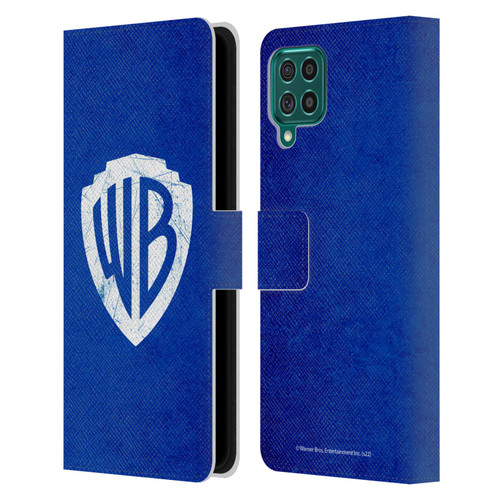 Warner Bros. Shield Logo Distressed Leather Book Wallet Case Cover For Samsung Galaxy F62 (2021)