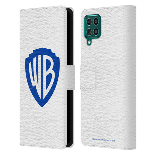 Warner Bros. Shield Logo White Leather Book Wallet Case Cover For Samsung Galaxy F62 (2021)