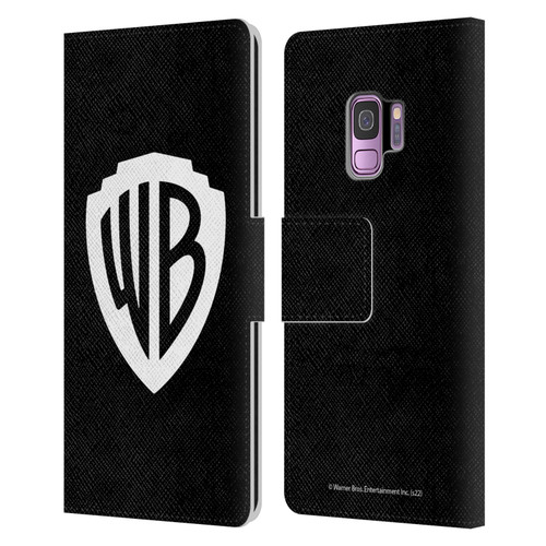 Warner Bros. Shield Logo Black Leather Book Wallet Case Cover For Samsung Galaxy S9