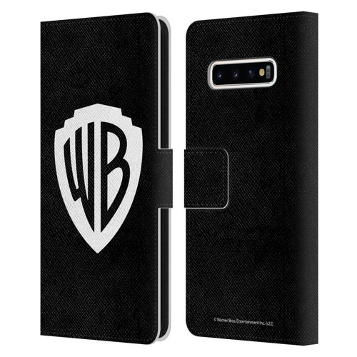 Warner Bros. Shield Logo Black Leather Book Wallet Case Cover For Samsung Galaxy S10+ / S10 Plus