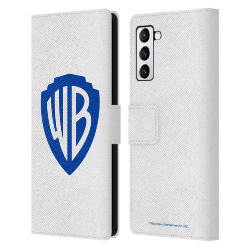 Warner Bros. Shield Logo White Leather Book Wallet Case Cover For Samsung Galaxy S21+ 5G