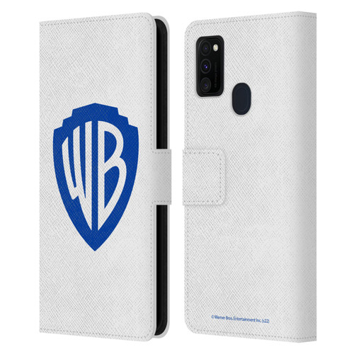 Warner Bros. Shield Logo White Leather Book Wallet Case Cover For Samsung Galaxy M30s (2019)/M21 (2020)