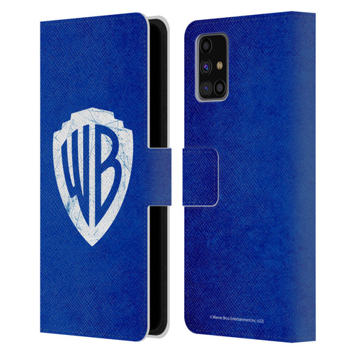 Warner Bros. Shield Logo Distressed Leather Book Wallet Case Cover For Samsung Galaxy M31s (2020)