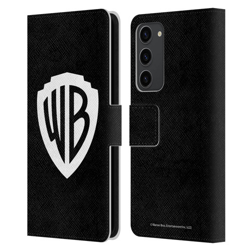 Warner Bros. Shield Logo Black Leather Book Wallet Case Cover For Samsung Galaxy S23+ 5G