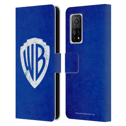 Warner Bros. Shield Logo Distressed Leather Book Wallet Case Cover For Xiaomi Mi 10T 5G